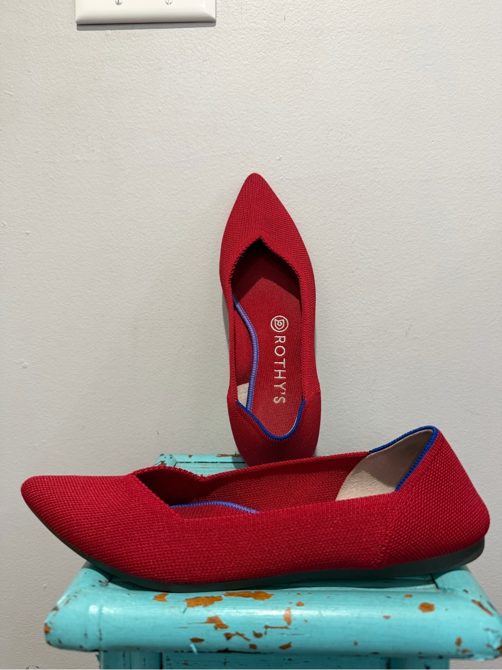 Rothy's The Point Flats Red 8.5 Slip On Ballet Flat